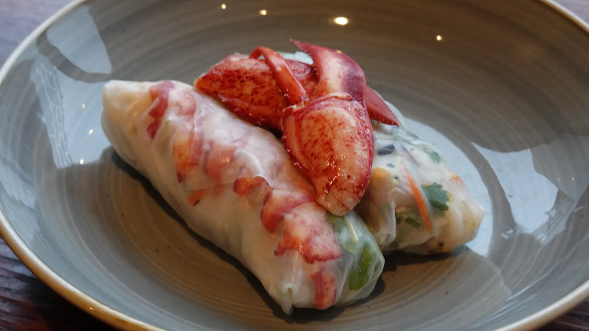A Light but great meal starts with freshest organic lobster wrap to perfection.
